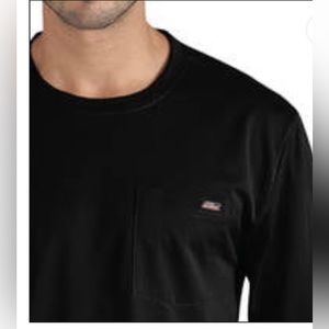 DICKIES Mens Long Sleeved Work Shirt Size XL Black Moisture Wicking UPF …